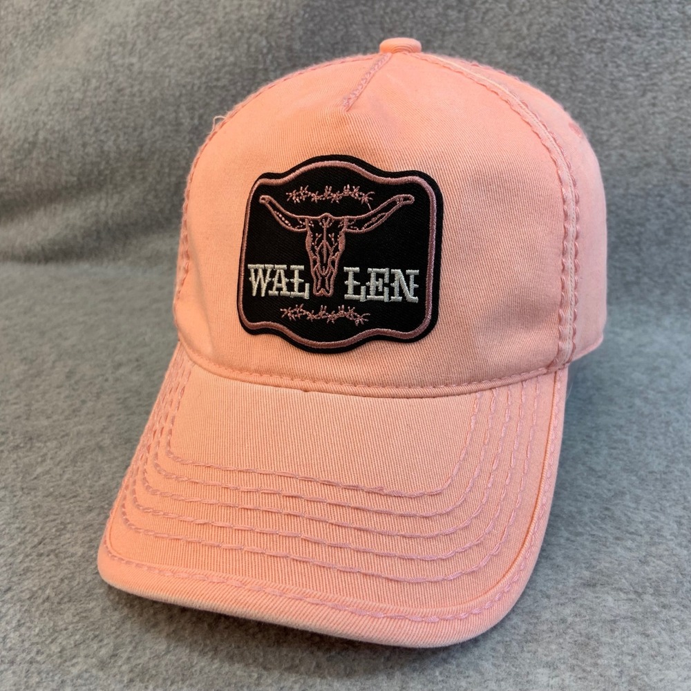 Wallen Bull Skull Patch Womens Peach Olive & Pique Ponytail Hat Western OSFM